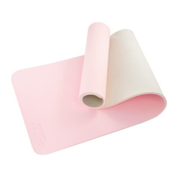 tapis d'exercice 10 mm mousse antidérapante 180x60 cm rose-gris – Image 1
