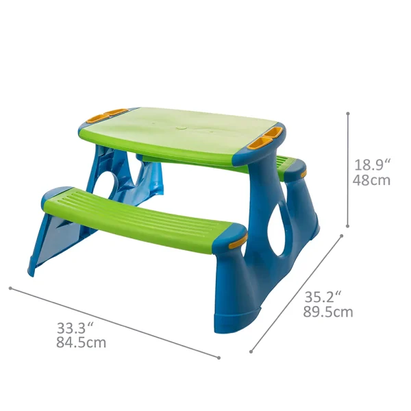 Table de pique-nique pour enfants avec bancs – Image 6