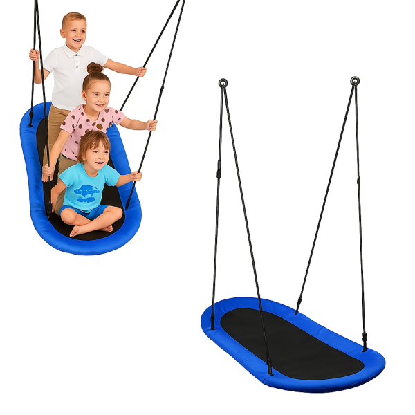 Chaise longue amusante en forme de balançoire bleue – Image 1