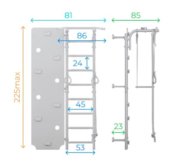 Espalier de gymnastique avec barre de traction Comet Next 1 + mur d’escalade Dino – Image 17