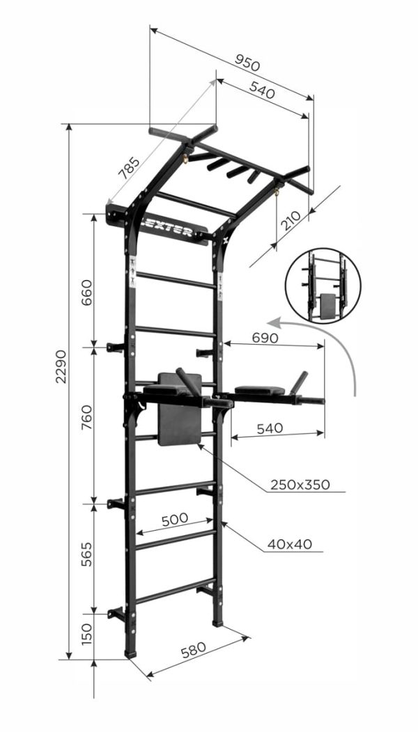 Espalier de gymnastique avec barre de traction Levron – Image 7