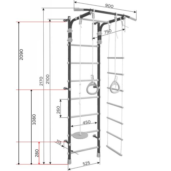 Espalier de gymnastique avec barre de traction Gamma Pastel 2 – Image 6
