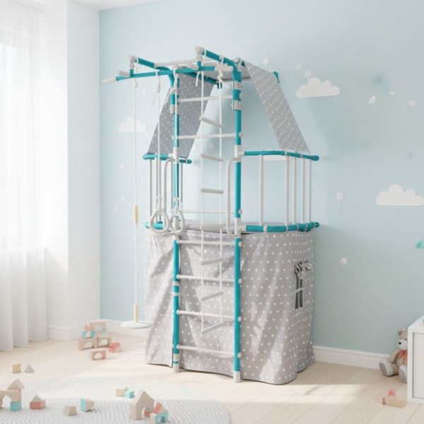 Espalier de gymnastique avec maisonnette Indigo Pastel – Image 12