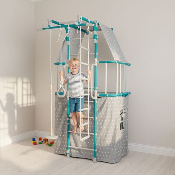 Espalier de gymnastique avec maisonnette Indigo Pastel – Image 13