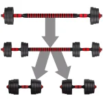 Haltères en bitume réglables de 20 kg + haltères – Image 5