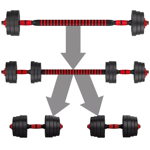 Haltères en bitume réglables de 20 kg + haltères – Image 5