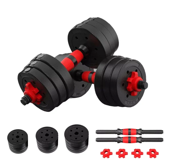 Haltères en bitume réglables de 20 kg + haltères – Image 2