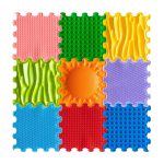Ensemble de tapis sensoriels Stimulative Rainbow – 9 pièces (30 × 30 cm)
