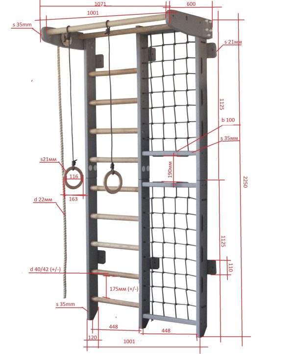Espalier de gymnastique avec barre de traction Kombik – Image 12