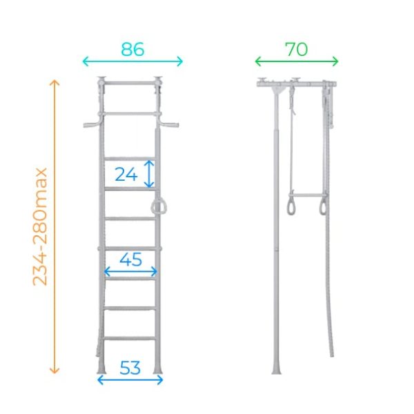 Espalier de gymnastique avec barre de traction Comet 2 – Image 9