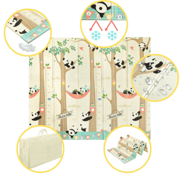 Tapis pliant en mousse de 10 mm "Pandas et Indiens" 200 x 180 cm – Image 5