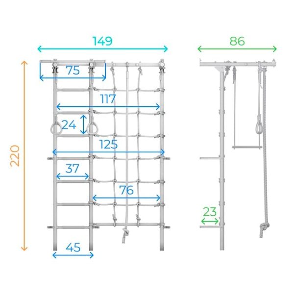 Espalier de gymnastique avec barre de traction Comet Next 5 – Image 13