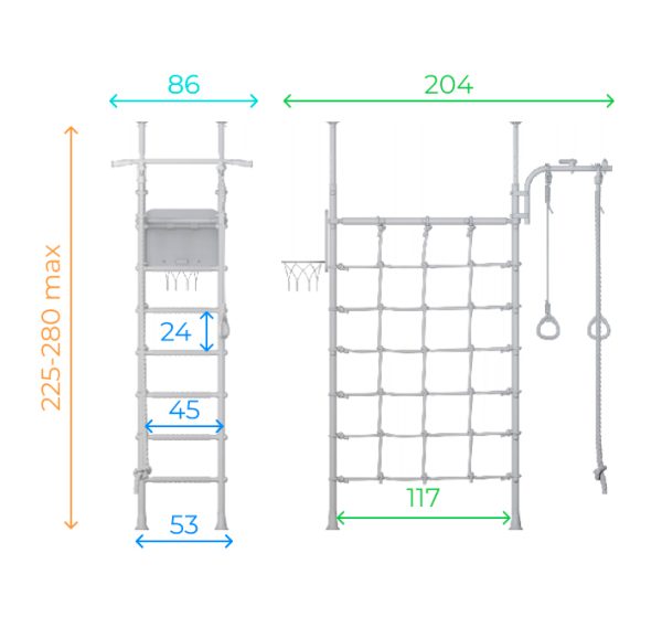 Espalier de gymnastique avec filet d’escalade Pegasus – Image 12