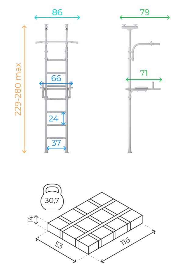 Espalier de gymnastique montées en pression Teenager Plus – Image 14