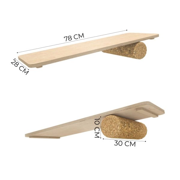 Planche d'équilibre en bois avec rouleau en liège – Image 7