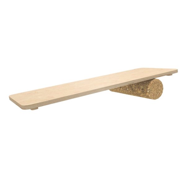 Planche d'équilibre en bois avec rouleau en liège – Image 1